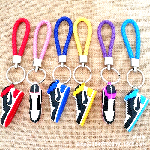 6 Pack Variety Nike Air Jordan Shoe Keychain 3D Mini Sneaker Cha