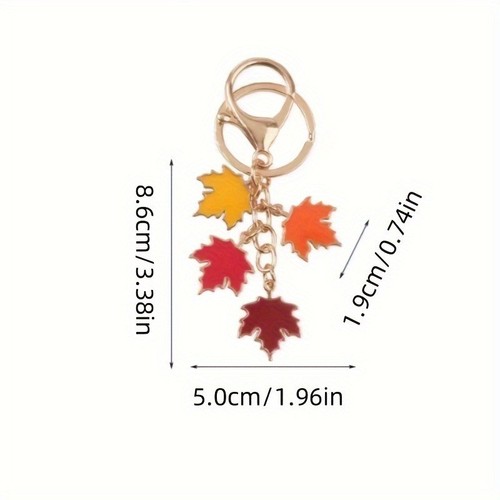 Maple Leaf Keychain Set with Pearl Pendant (3 pcs) - photo 3