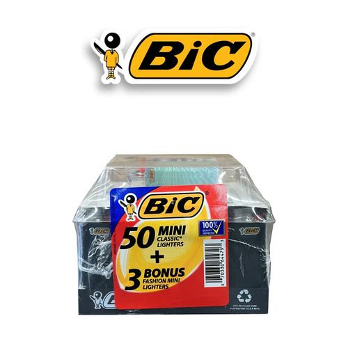 BIC Mini Classic Pocket Lighters Value Pack (53 Total)