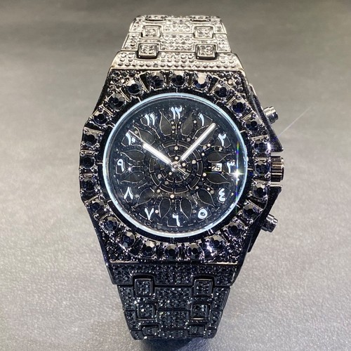 Iced Out Gold Skeleton 43mm Watch Luxury Bustdown Bling