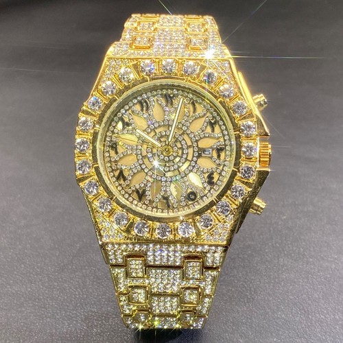 Iced Out Gold Skeleton 43mm Watch Luxury Bustdown Bling - photo 2