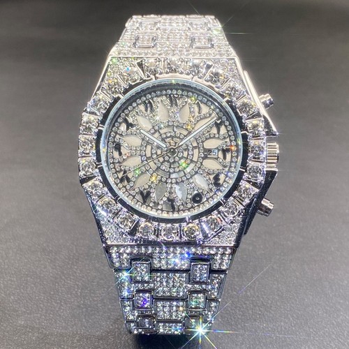 Iced Out Gold Skeleton 43mm Watch Luxury Bustdown Bling - photo 3