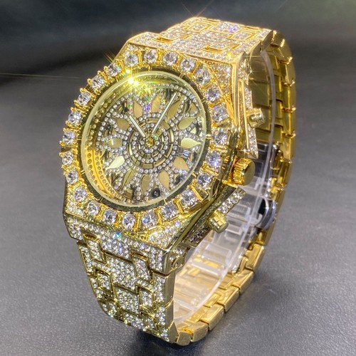 Iced Out Gold Skeleton 43mm Watch Luxury Bustdown Bling - photo 4