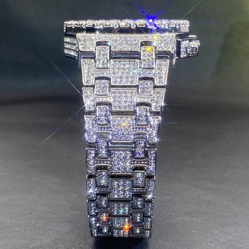 Iced Out Gold Skeleton 43mm Watch Luxury Bustdown Bling - photo 5