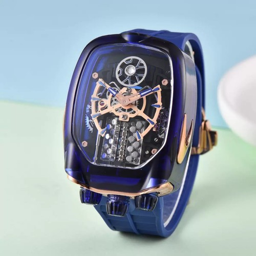 Luxury Tonneau Skeleton Style Men’s Quartz Watch