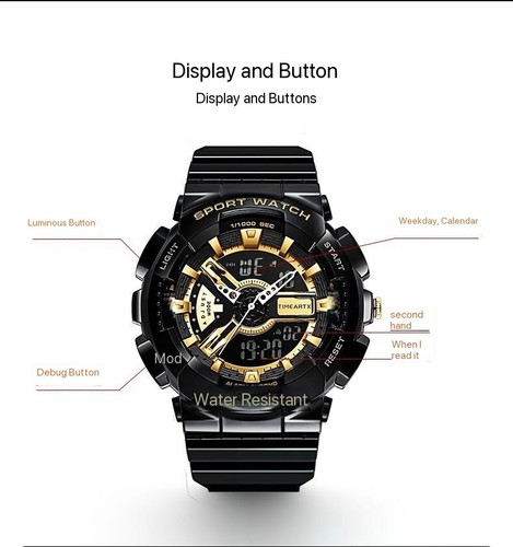 TIMEARTX TA4300 Men’s Sport Watch Digital Analog Dual Display - photo 5