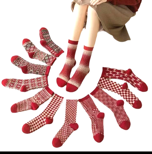 Winter Gift Socks for Girls Double Stripe Design 3 Pairs