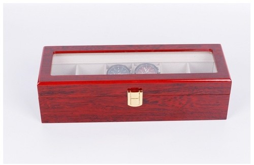New 6-Slot Unisex Wood Watch Box Case - photo 3