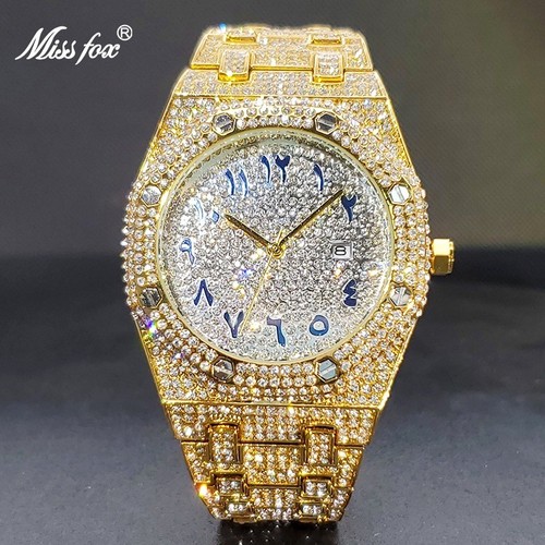Luxury Iced Out Quartz Watch – Diamond Style Dial