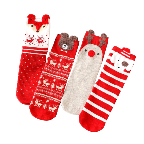 4 Pair Christmas Gift Box Women's Socks Santa Claus - photo 5