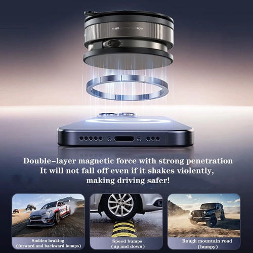 Magnetic Phone Holder for Car Vacuum Suction Cup, 360° - photo 5