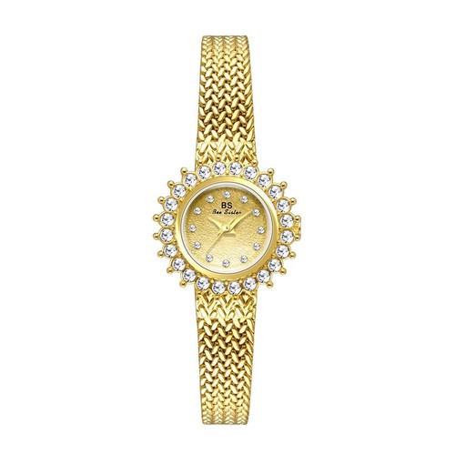Bee Sister BS Women’s Luxury Crystal Watch – Gold Mesh