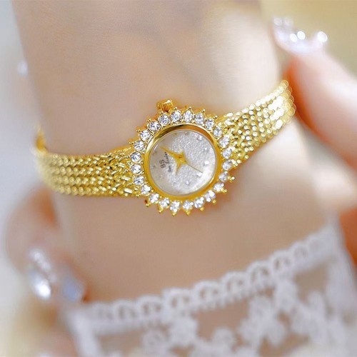 Bee Sister BS Women’s Luxury Crystal Watch – Gold Mesh - photo 3