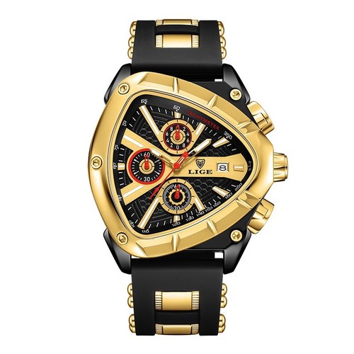 LIGE Luxury Sport Watch Men Blue or Gold Chronograph Date - photo 3