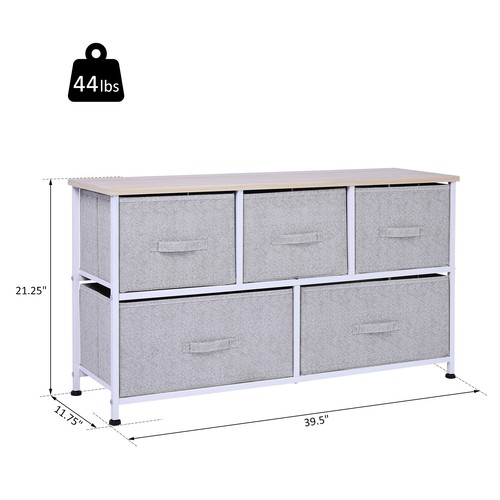 40" 5-Drawer Horizontal Storage Dresser Unit - photo 2
