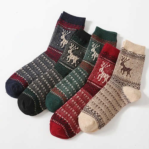 Winter Wool Socks for Women - 5 Pairs Set
