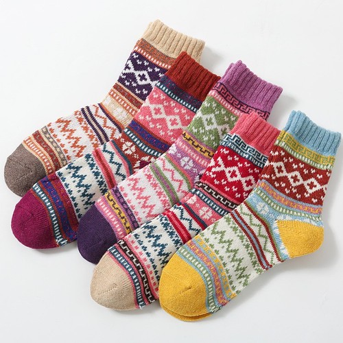 Winter Wool Socks for Women - 5 Pairs Set - photo 2