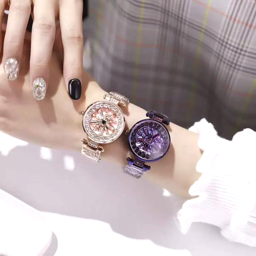 DKY Ladies Stainless Steel Diamond Movable Dial Watch - photo 4
