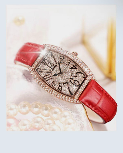 Yashidun Quartz Watch with Red Leather Strap - photo 2