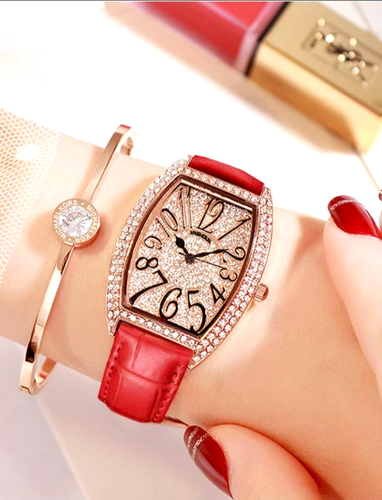 Yashidun Quartz Watch with Red Leather Strap - photo 3