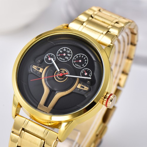 Luxury Gold Men’s Quartz Watch Black Dial Sport Style - photo 4