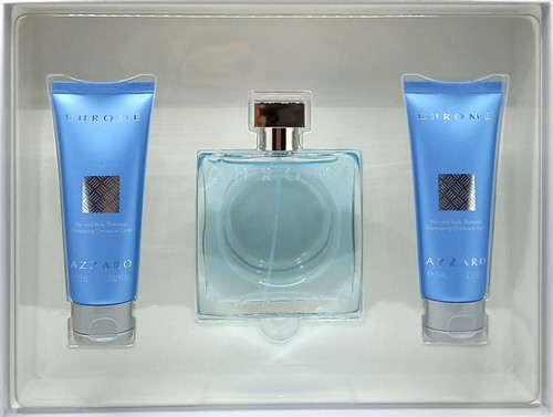Azzaro Chrome 3 Pcs Set Eau De Toilette & Hair/Body Shampoo - photo 3