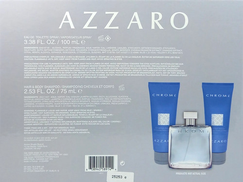 Azzaro Chrome 3 Pcs Set Eau De Toilette & Hair/Body Shampoo - photo 4