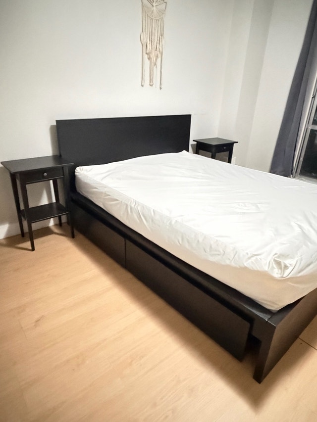 IKEA MALM Bed Frame with Two Nightstands