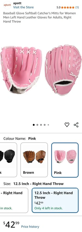 New apott Pink Baseball Glove - 12.5" - photo 3