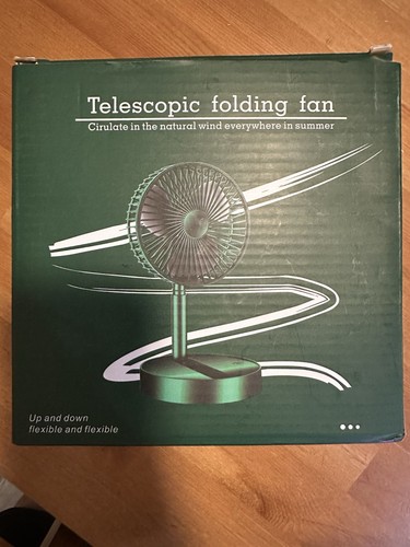Telescopic Foldable Table Desk Fan, USB Rechargeable Adjustable - photo 4