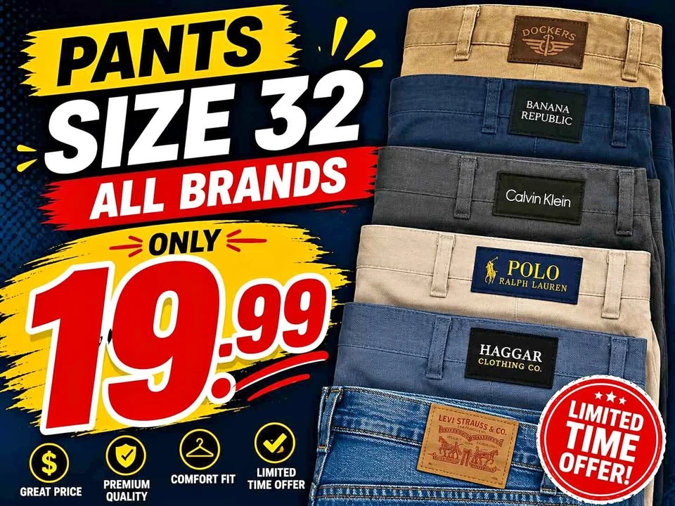 Top Brand Men's Pants – Size 32