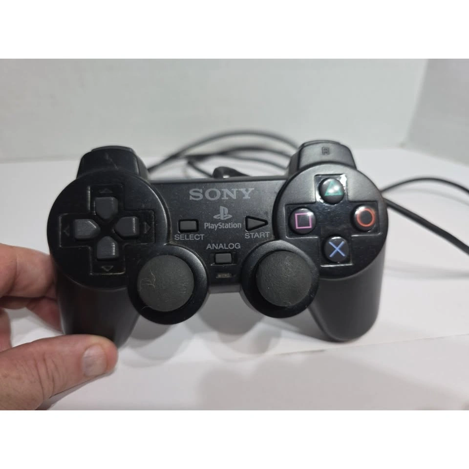 Black Dual Shock 2 Controller Official Sony PlayStation 2 PS2 - photo 2
