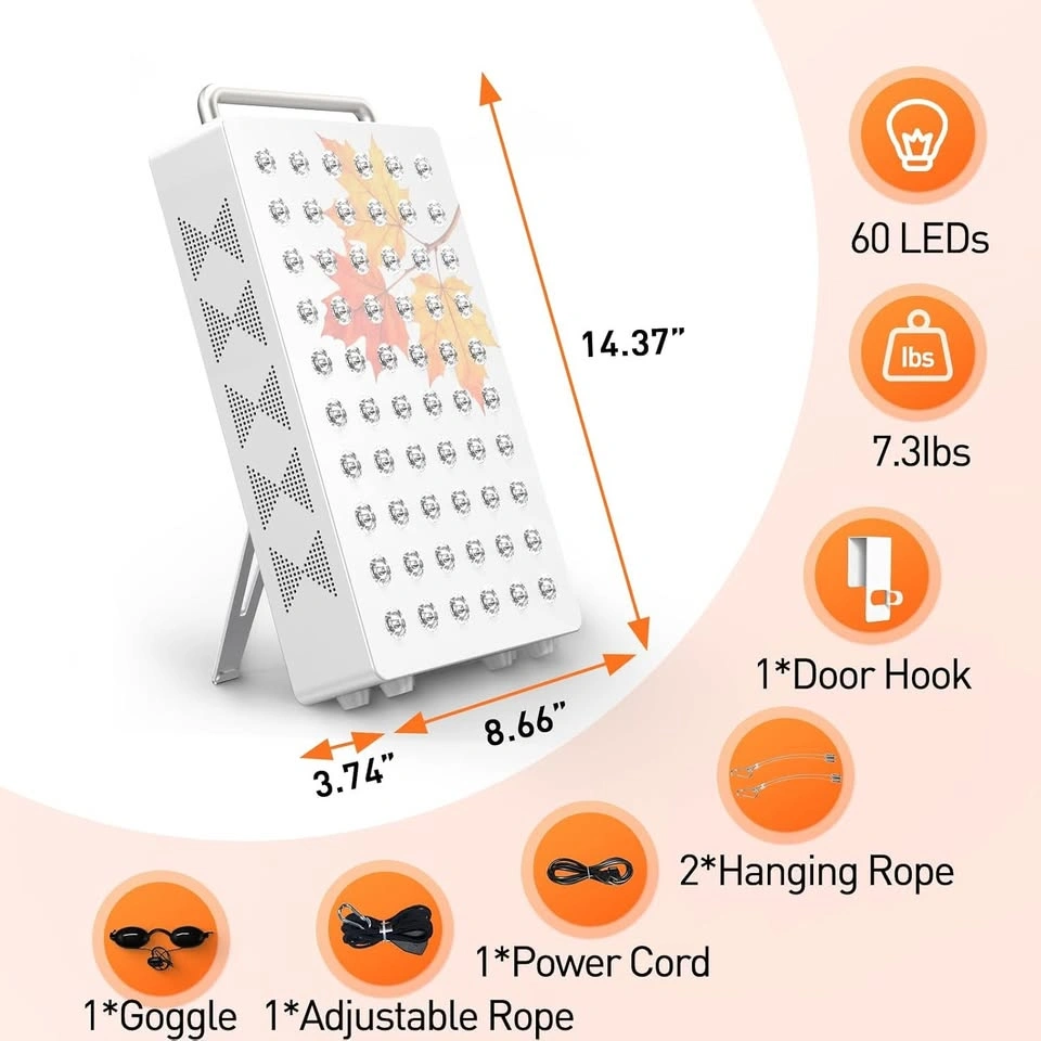 100W Red Light Therapy Panel with 5 Wavelengths & Timer Stand - photo 4