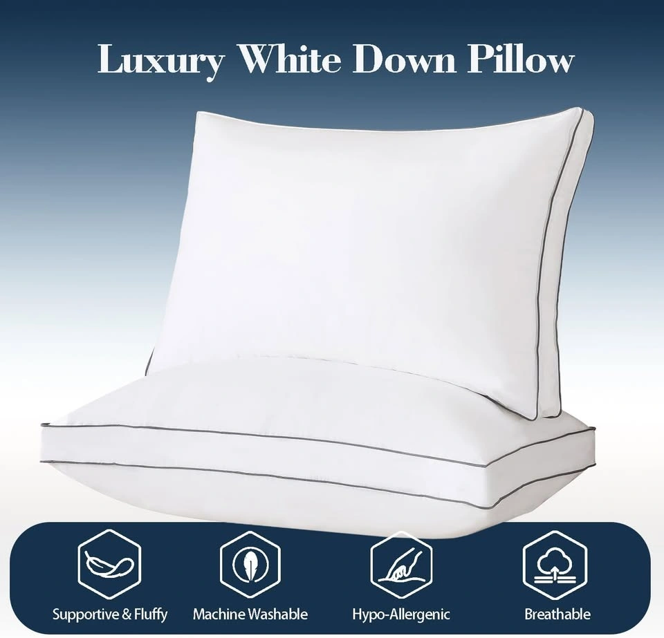 Goose Down Gusseted Bed Pillow Standard Size 18” x 24” - photo 5