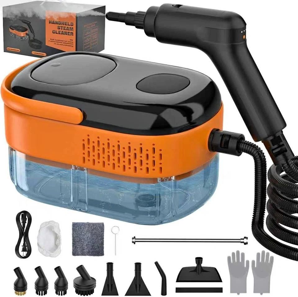 Portable Handheld Steam Cleaner with 16 Accessories & 1400ML Tan