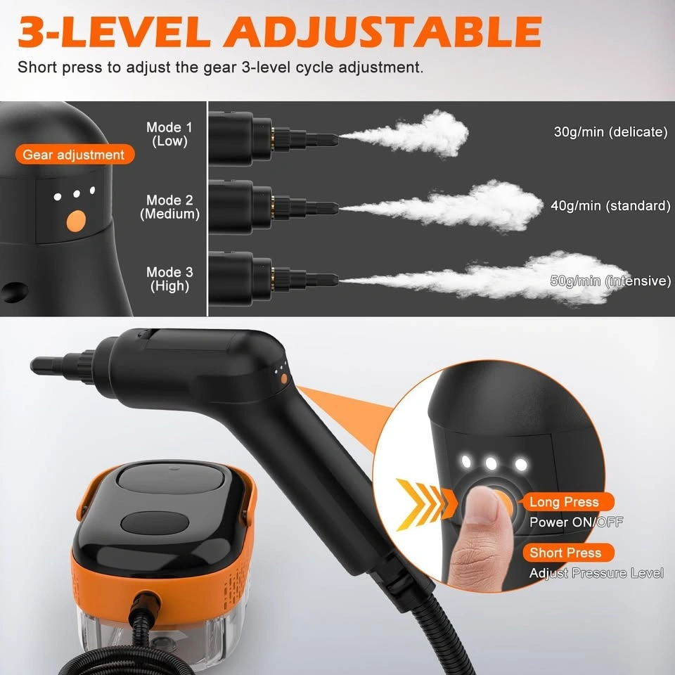 Portable Handheld Steam Cleaner with 16 Accessories & 1400ML Tan - photo 5