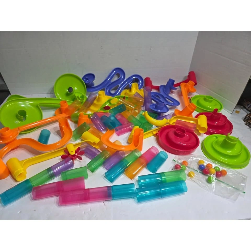 Marble Run Maze Race Track Lot Pieces Add On 60 Plus Parts