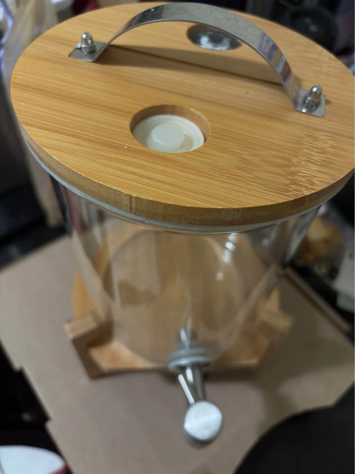 Glass Beverage Dispenser with Bamboo Stand and Lid - photo 3
