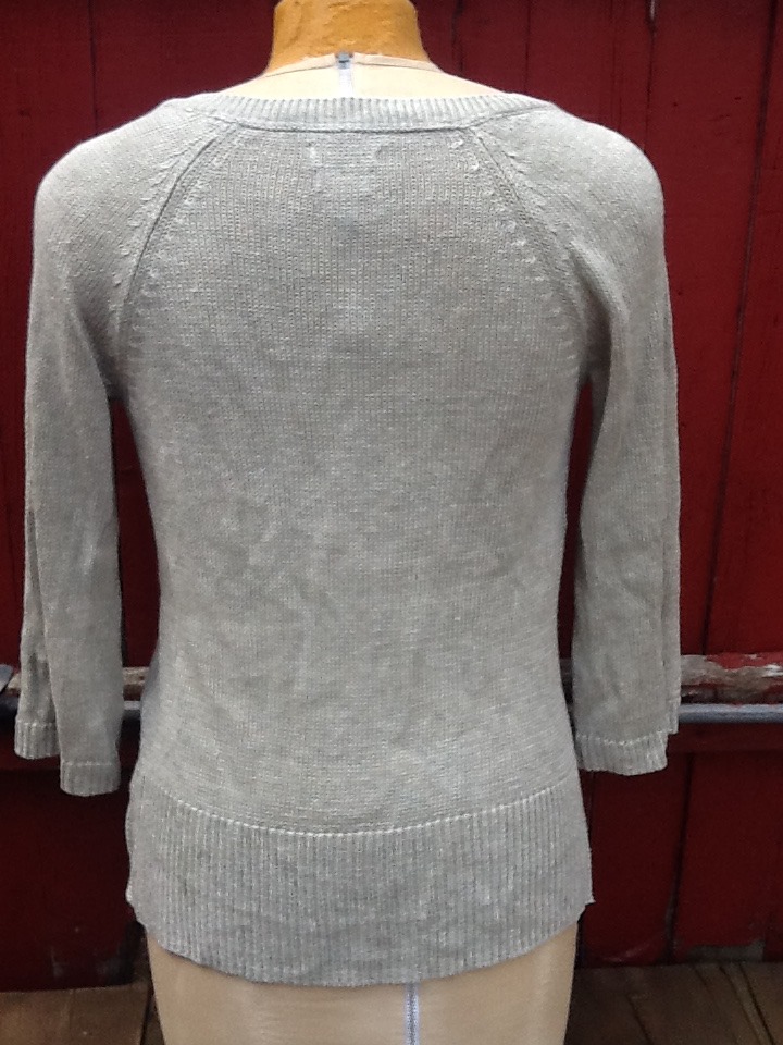 Massimo Dutti Gray V-Neck Pullover - Size Small - photo 2