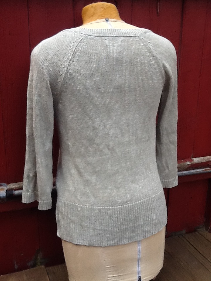 Massimo Dutti Gray V-Neck Pullover - Size Small - photo 4
