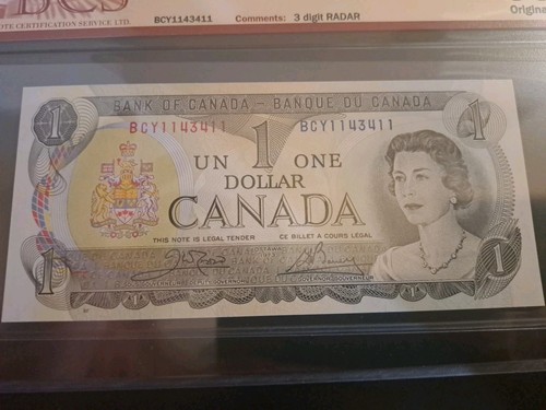 1973 Bank Of Canada $1, 3 Digit Radar Note, BCS 63 - photo 2