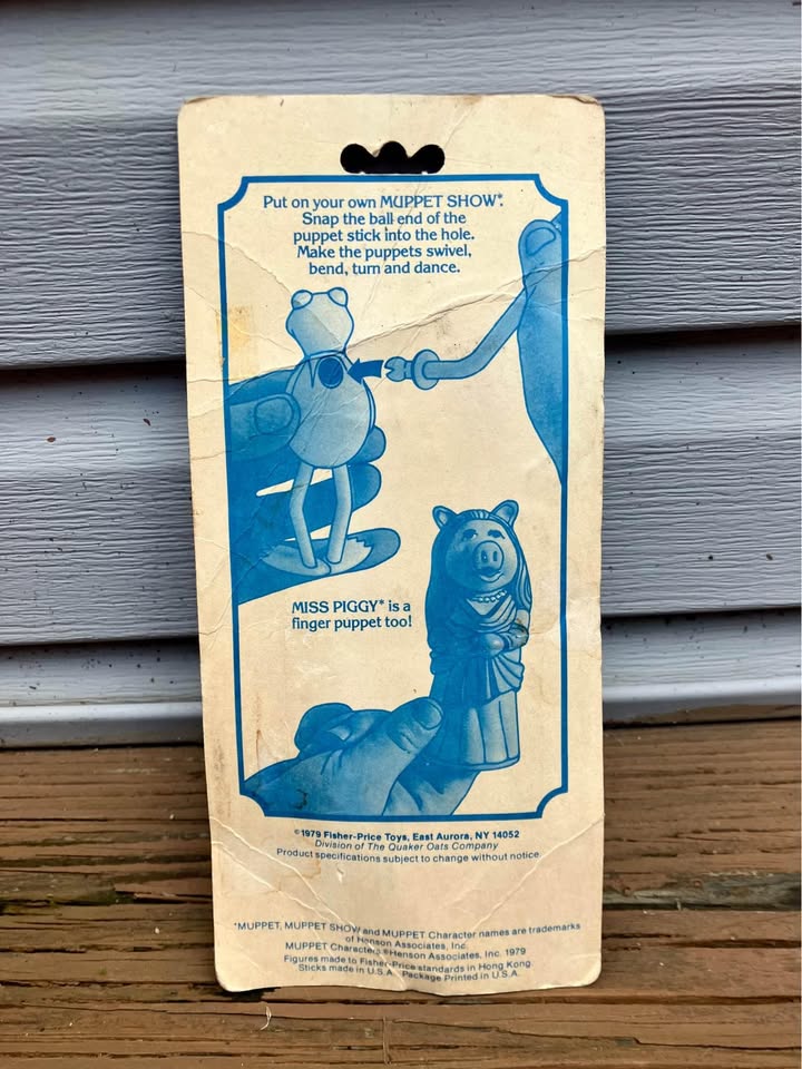 Vintage Fisher Price Miss Piggy Stick Puppet 1979 - New - photo 5