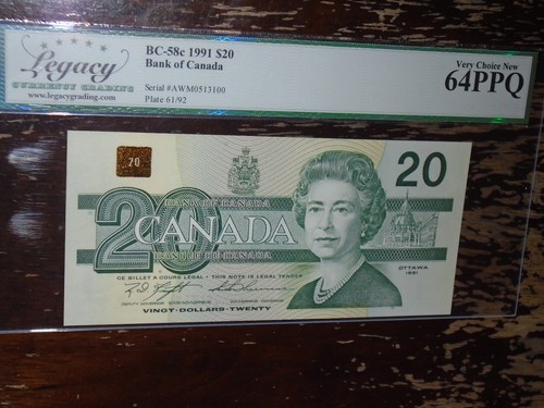 1991 Bank of Canada $20 Knight-Thiessen AWM Prefix Note