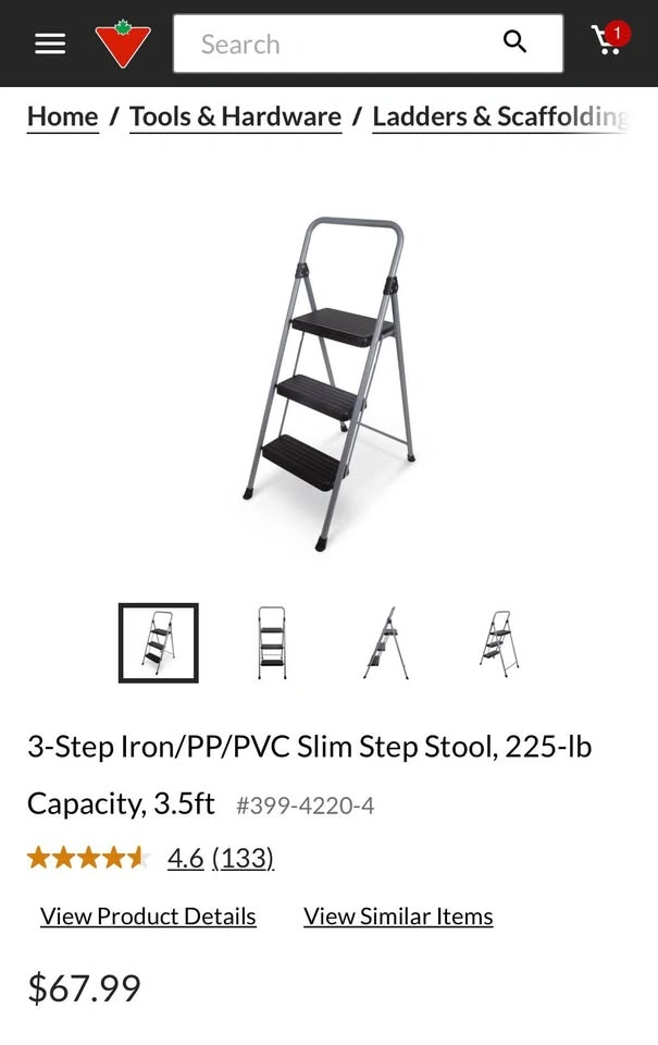 Cosco Three Step Step Stool, 225-lb Capacity, 3.5ft - photo 4