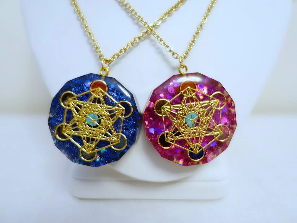 New Metatron's Cube Orgone Resin Pendants & Stainless Chain - photo 2