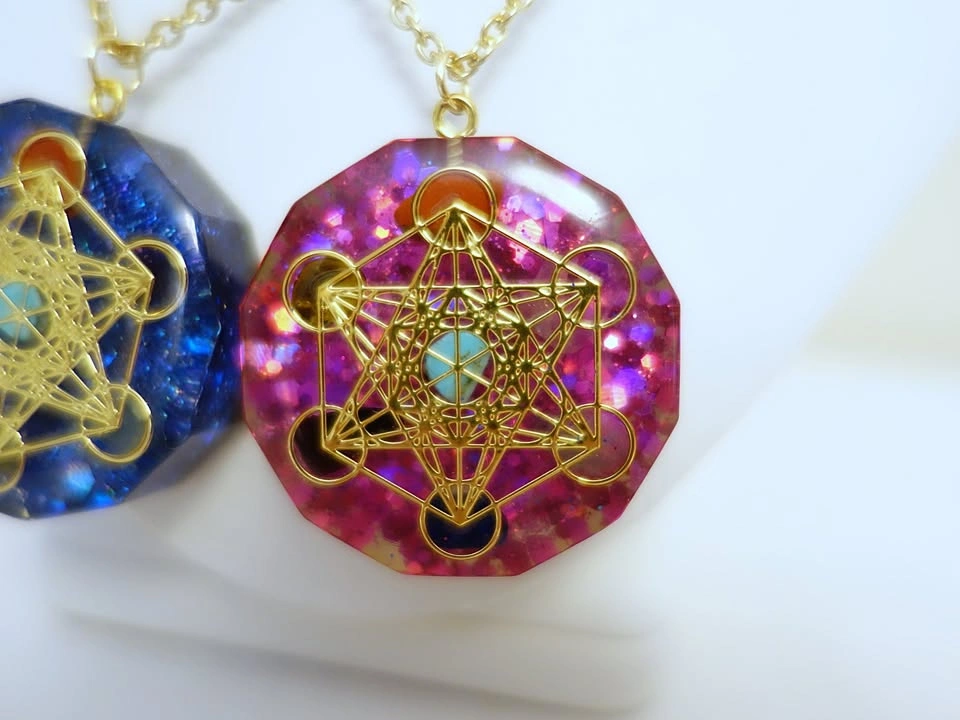 New Metatron's Cube Orgone Resin Pendants & Stainless Chain - photo 4