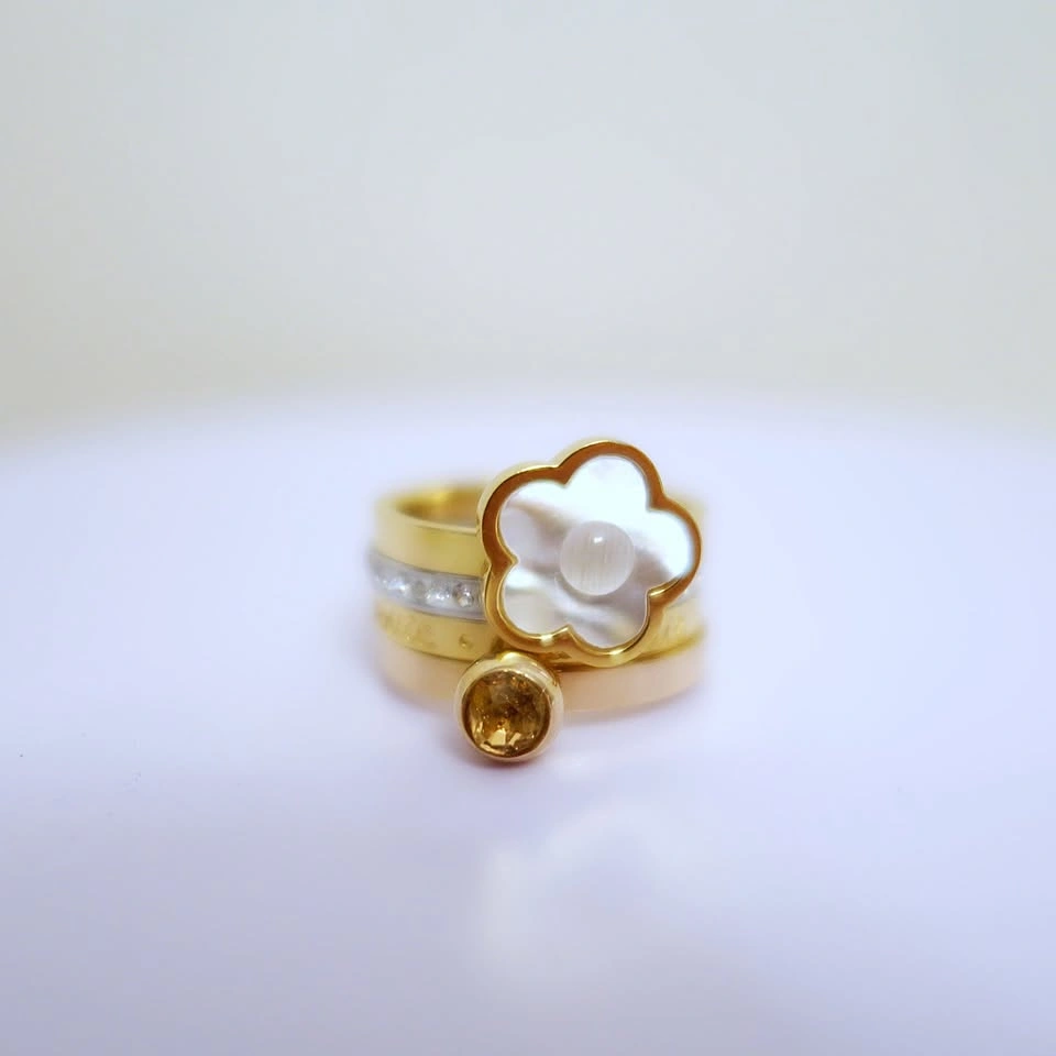 New Genuine Folli Follie 4-piece Size 7 Stackable Rings - photo 2