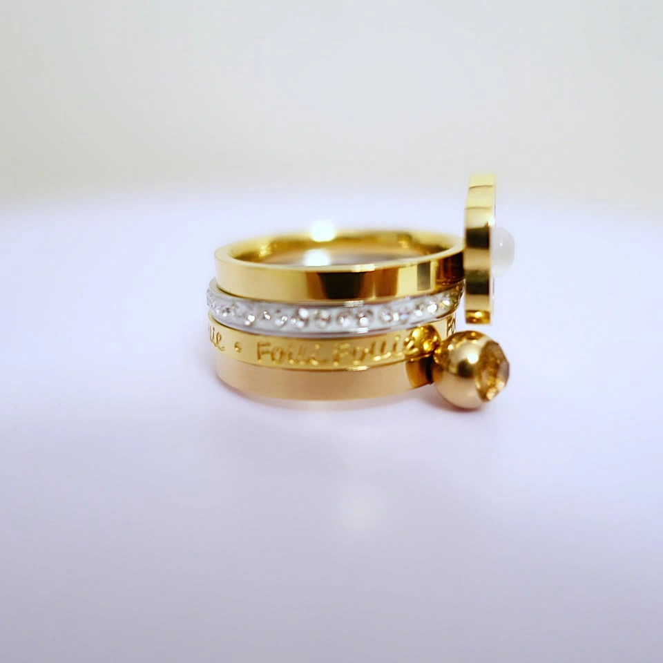 New Genuine Folli Follie 4-piece Size 7 Stackable Rings - photo 3