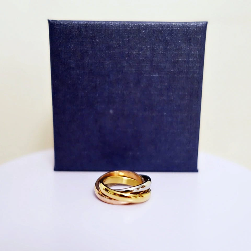 New 3-Piece Size 5, 6, 7 Tri-Tone Stainless Steel Rolling Rings