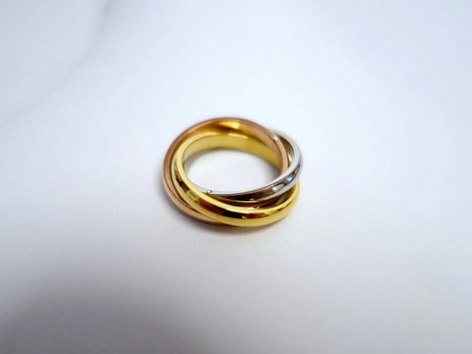 New 3-Piece Size 5, 6, 7 Tri-Tone Stainless Steel Rolling Rings - photo 3
